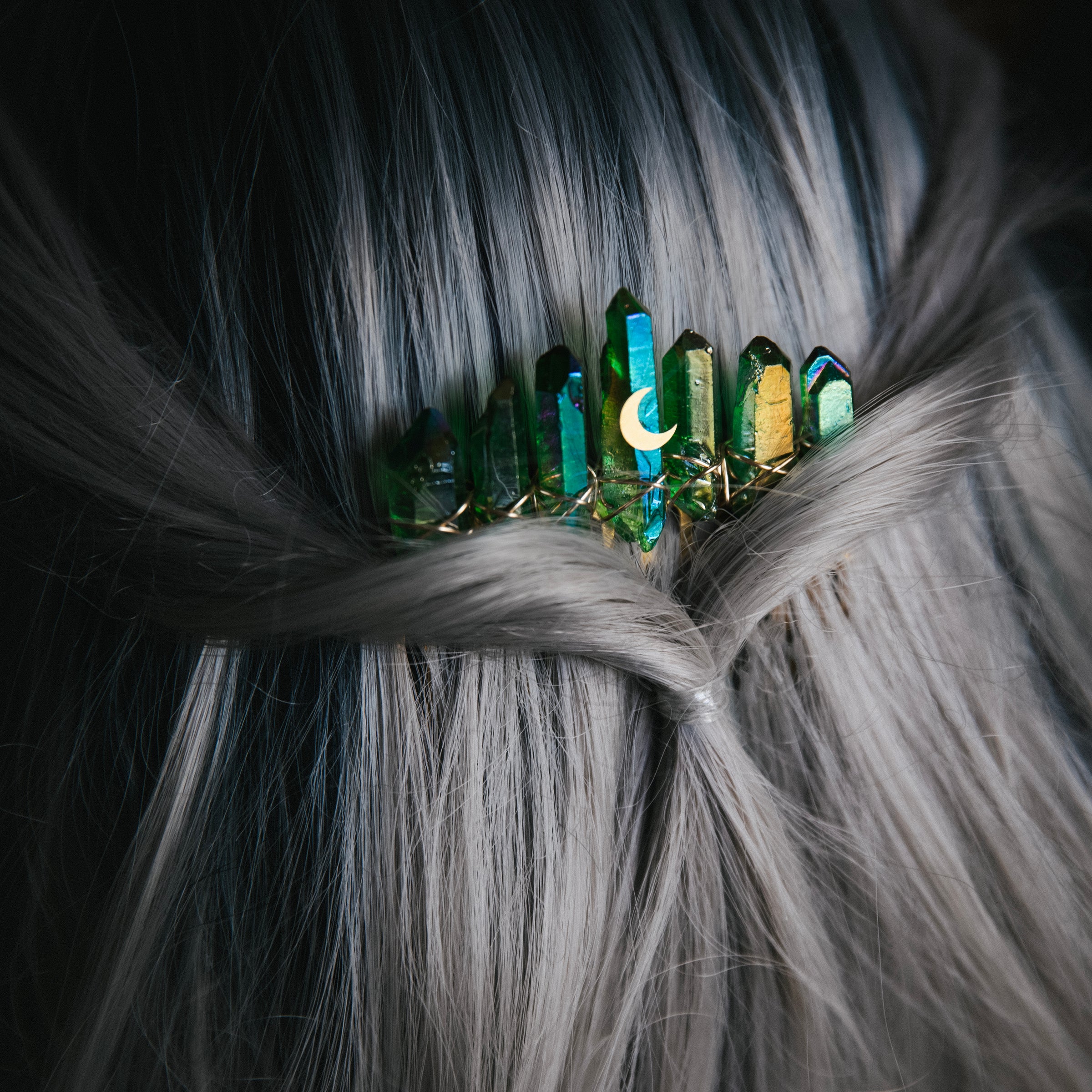 EMERALD AURA QUARTZ - BOUTONNIERE 2-IN-1