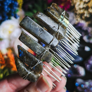 DARK LABRADORITE - HAIRCOMB