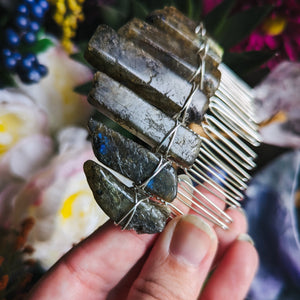 DARK LABRADORITE - HAIRCOMB