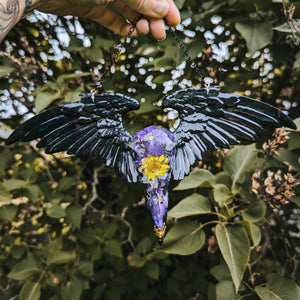FLYING RAVEN - PURPLE FLOWERS