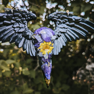 FLYING RAVEN - PURPLE FLOWERS