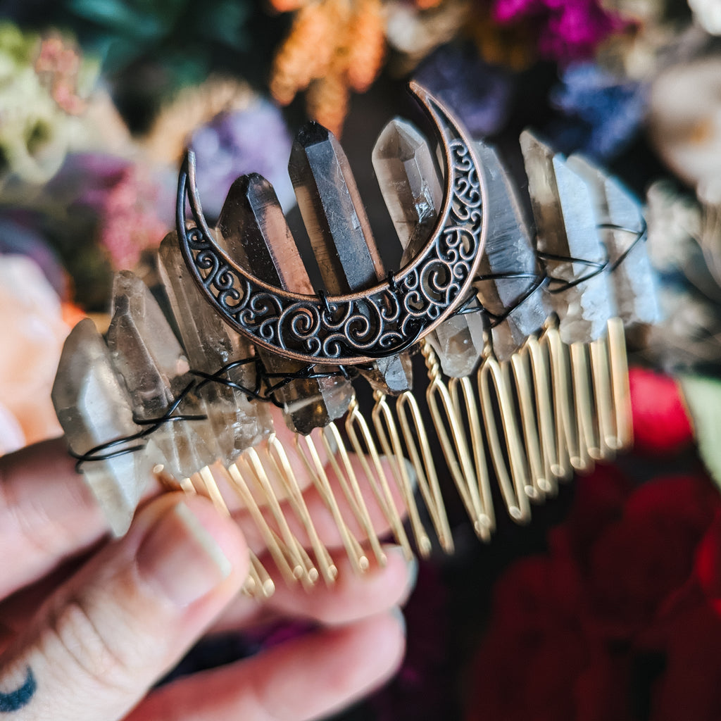 SMOKY QUARTZ - HAIRCOMB