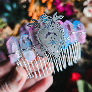 SILVER HEART - HAIRCOMB
