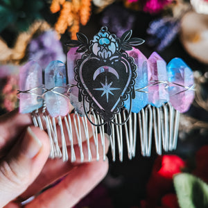 SILVER HEART - HAIRCOMB