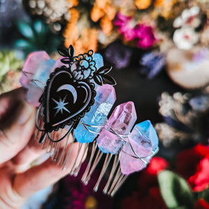 SILVER HEART - HAIRCOMB