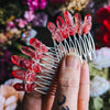 PEIGNE ARGENT-ROUGE