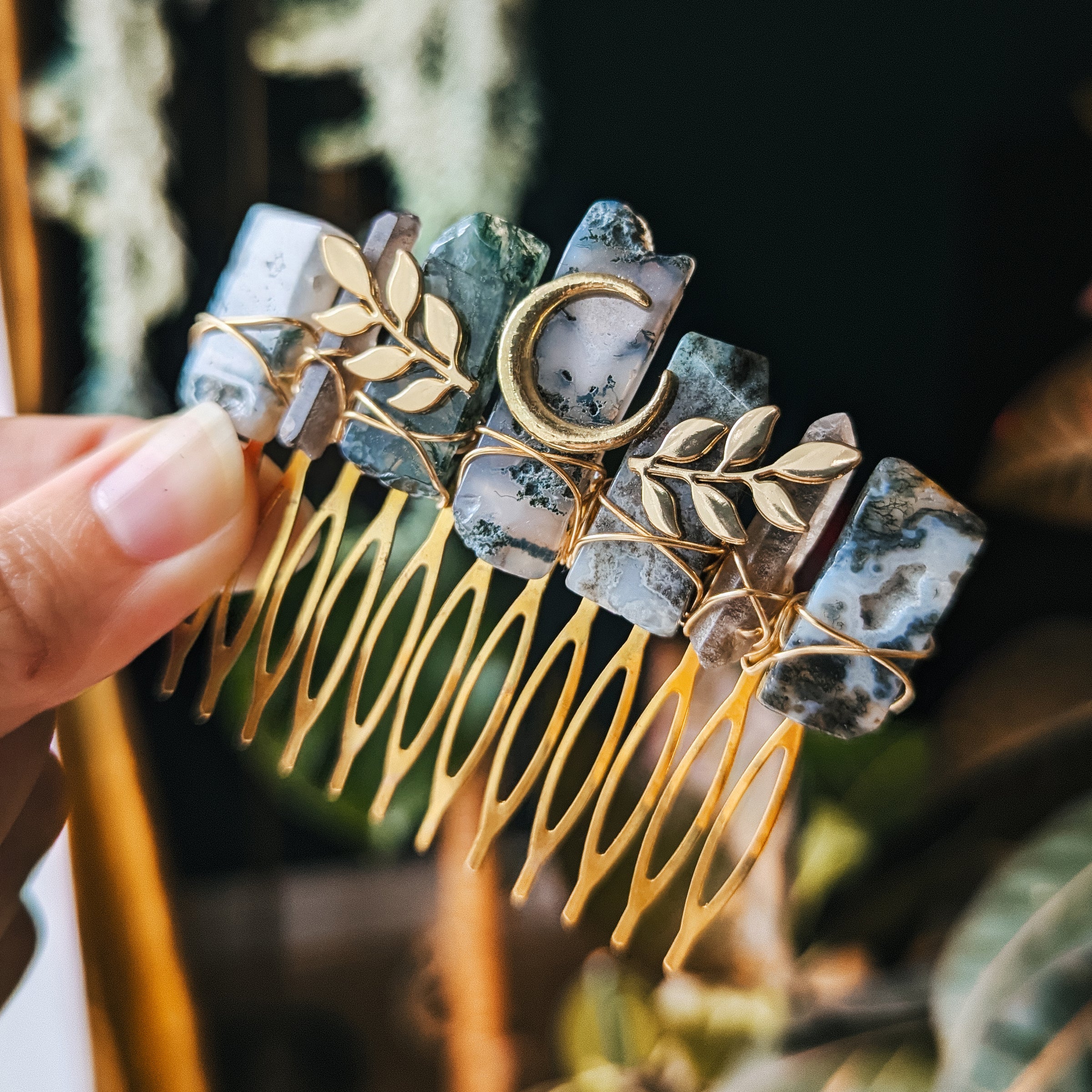 MOSS AGATE - HAIRCOMB🌙🌿