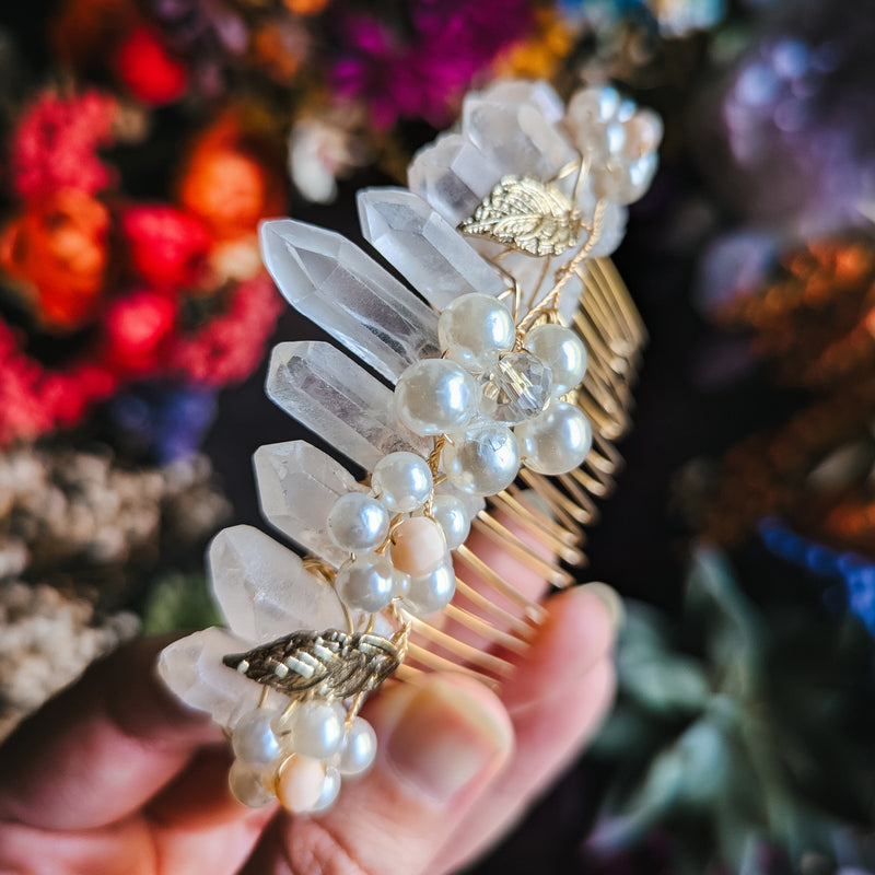 FLOWER PEARLS - HAIRCOMB