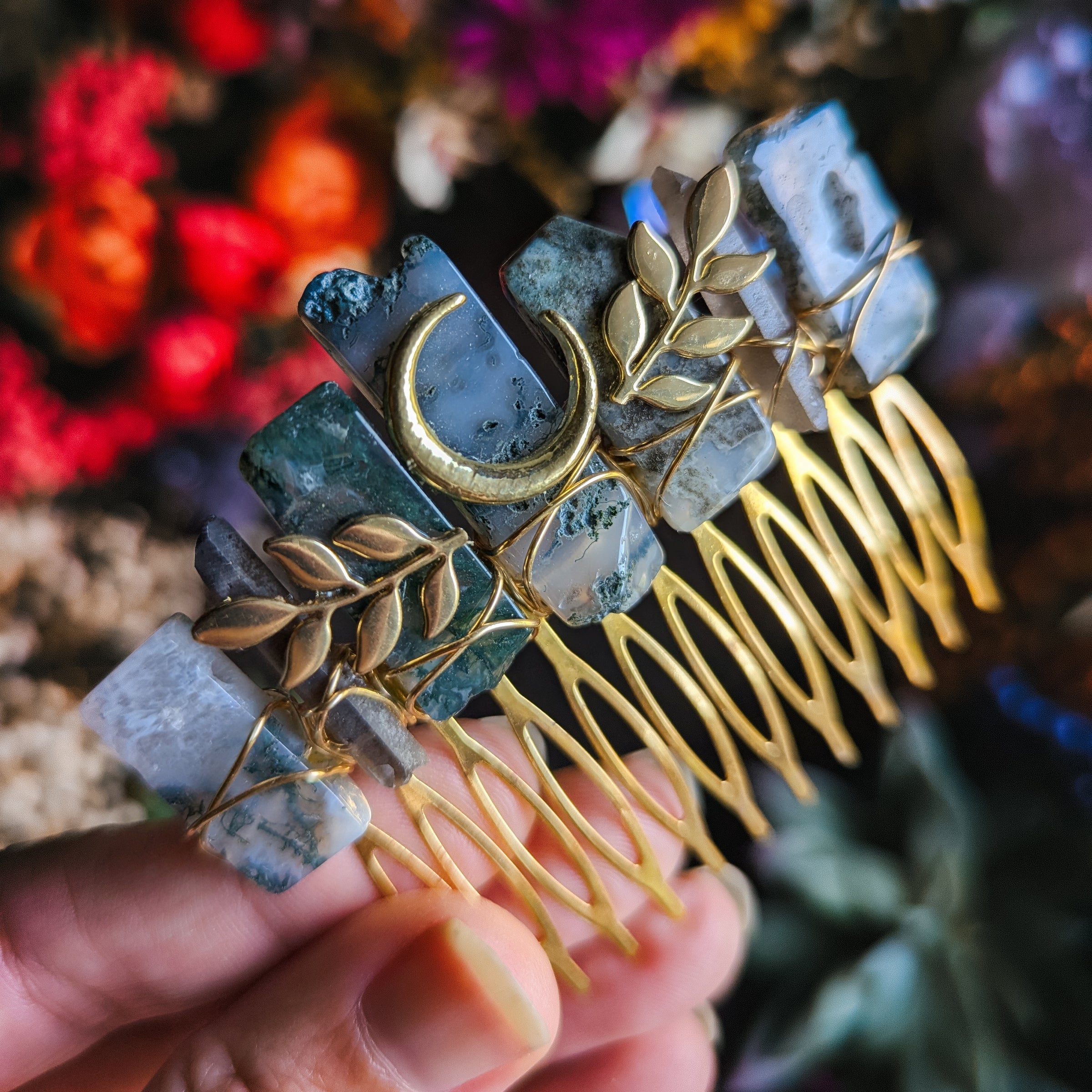 MOSS AGATE - HAIRCOMB🌙🌿