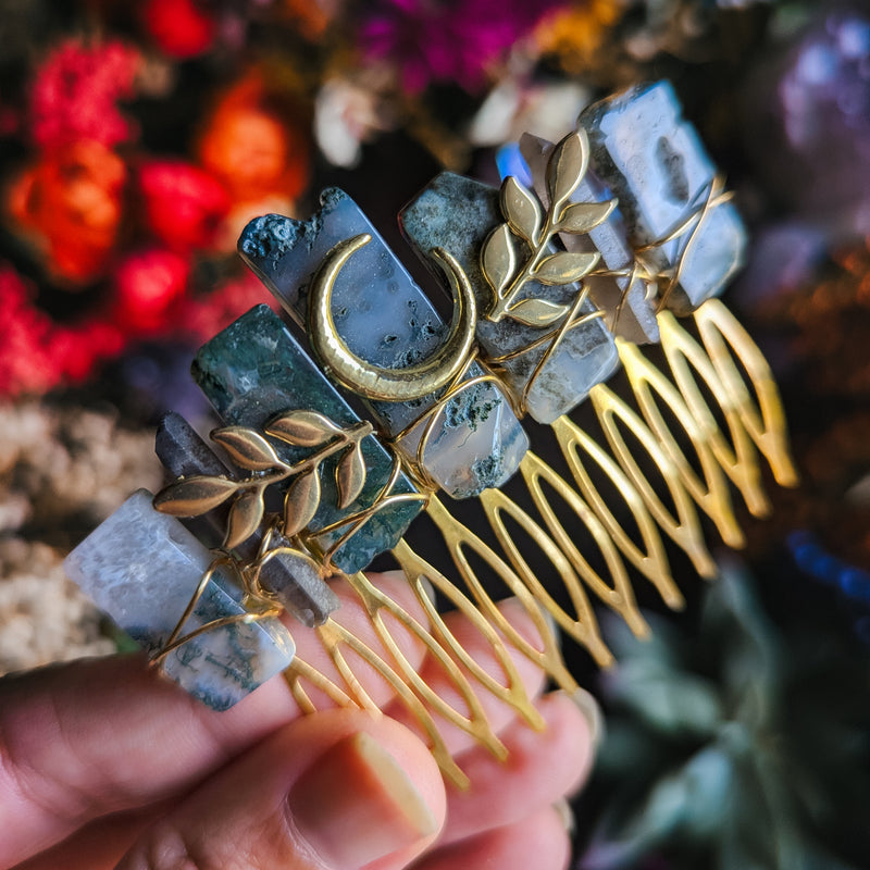 MOSS AGATE - HAIRCOMB🌙🌿