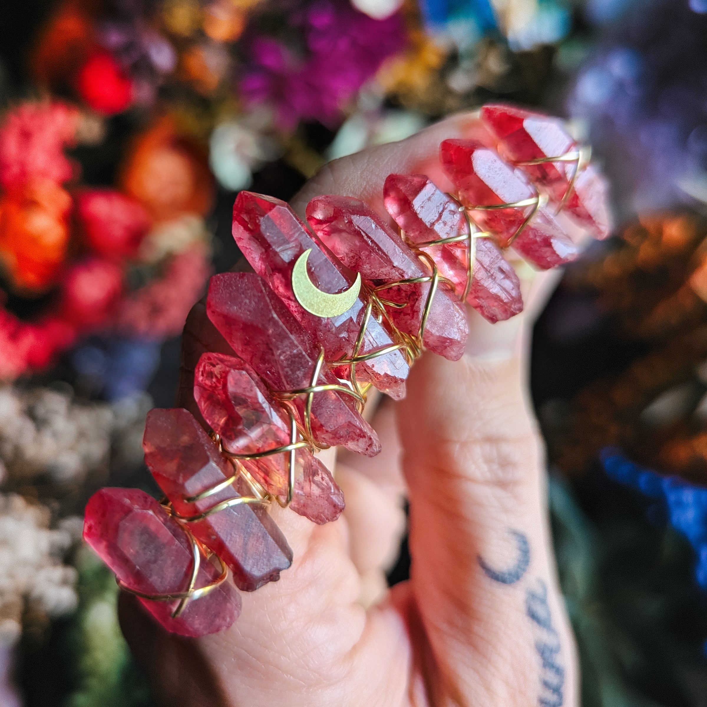 PINCE À CHEVEUX EN QUARTZ ROUGE[G]🌙
