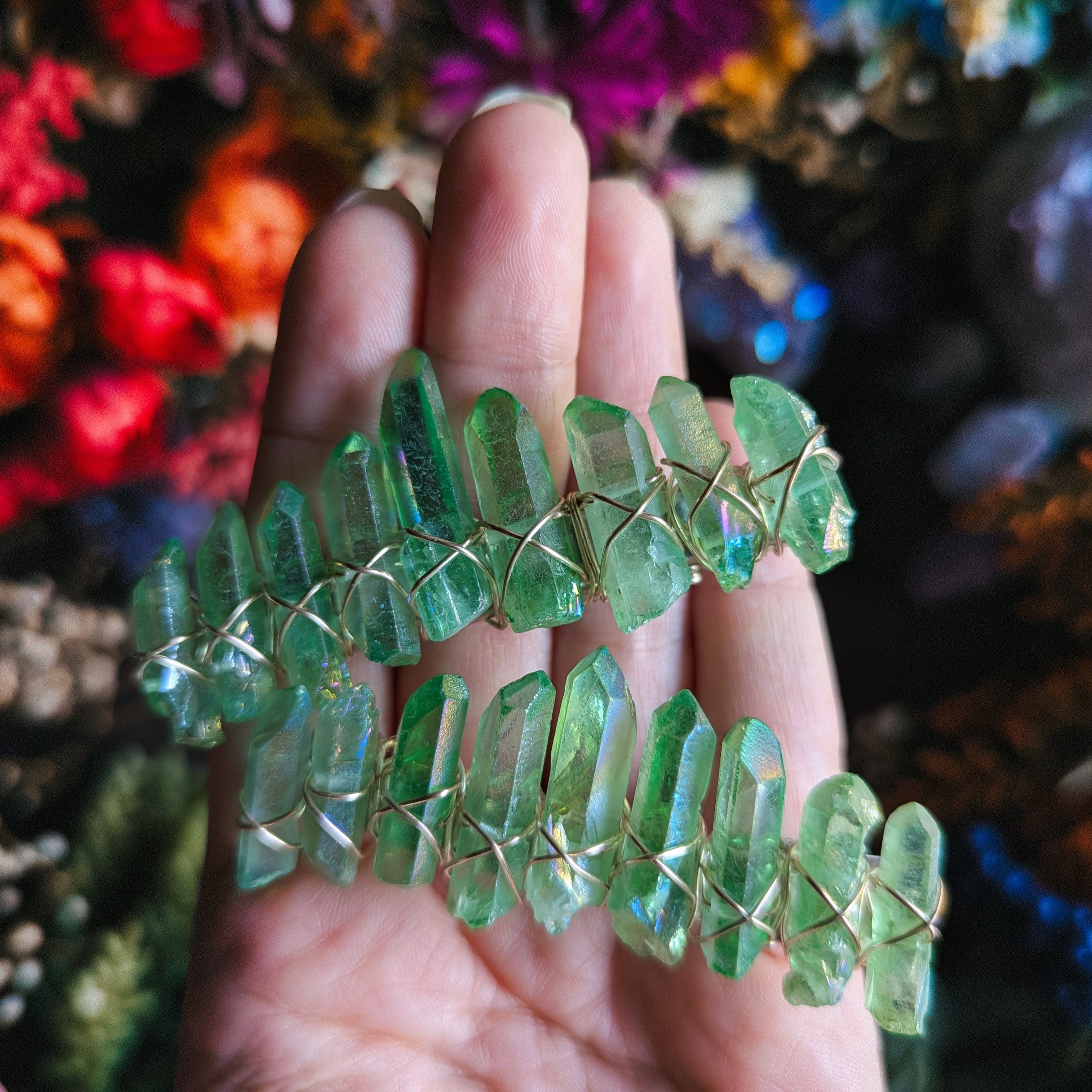 PINCE À CHEVEUX AURA VERTE