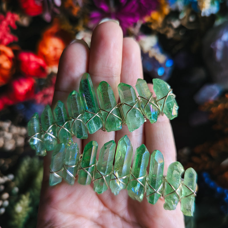 PINCE À CHEVEUX AURA VERTE