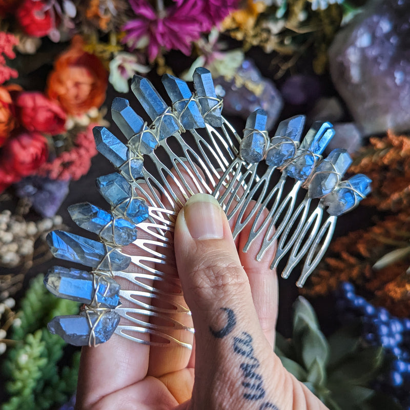 PEIGNE GRIS-BLEU