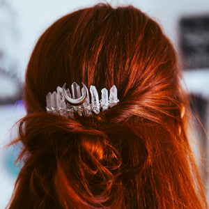 CLEAR QUARTZ HAIRCOMB