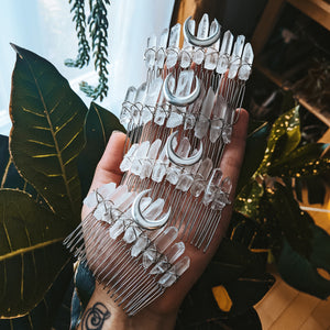 CLEAR QUARTZ HAIRCOMB